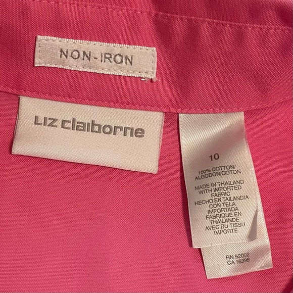 Liz Claiborne Pink Button Down Shirt with Classic Collar - Picture 4 of 8